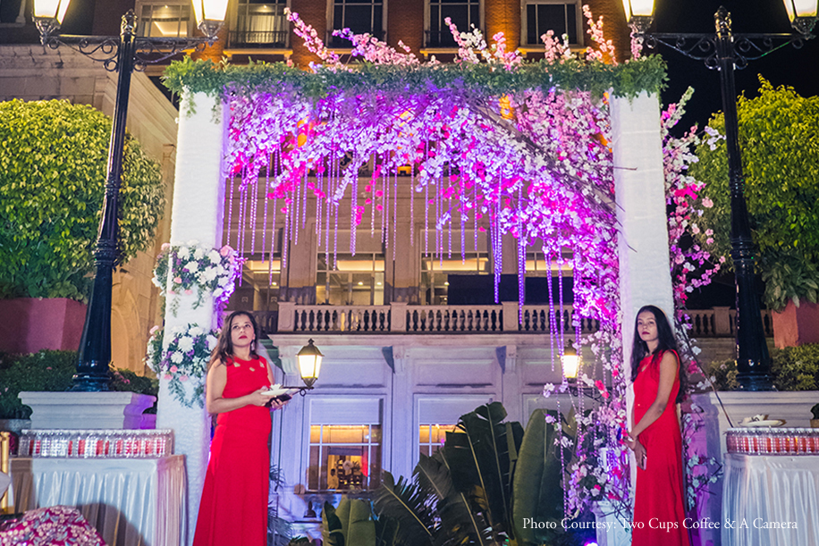 A 'Cherry Blossom' themed reception was a highlight of this elegant wedding in Mumbai A 'Cherry Blossom' themed reception was a highlight of this elegant wedding in Mumbai