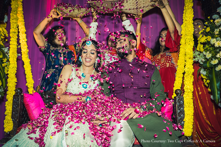 A 'Cherry Blossom' themed reception was a highlight of this elegant wedding in Mumbai A 'Cherry Blossom' themed reception was a highlight of this elegant wedding in Mumbai