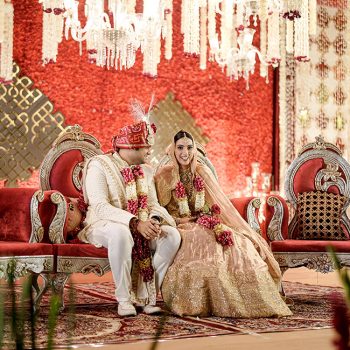 Encapsulating the beauty of regal Indian splendor, this couple’s classic red and white wedding mandap will inspire you!