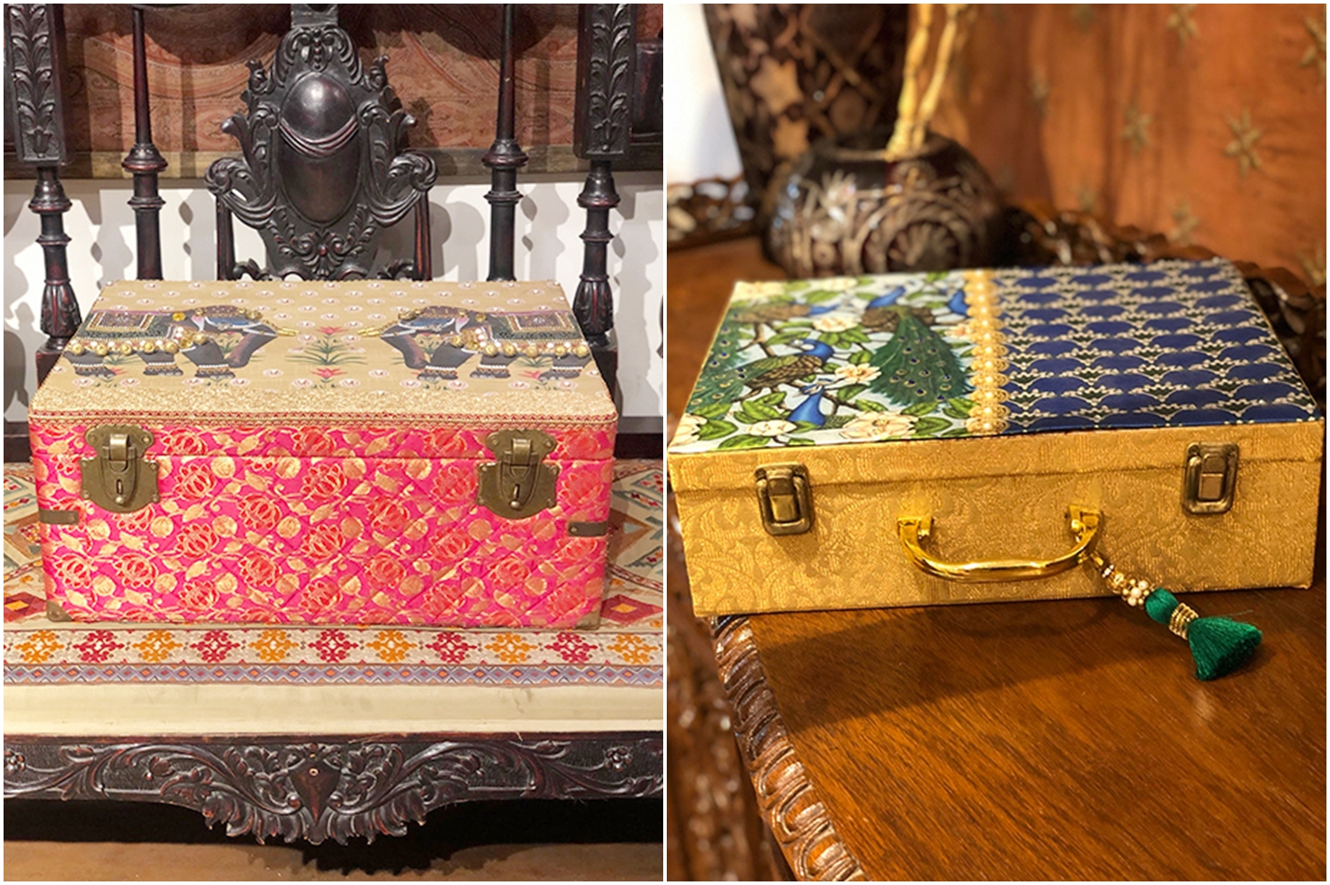 Explore handcrafted bridal and trousseau trunks by Puneet Gupta Invitations  to preserve your precious moments for eternity