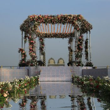 A glamorous cocktail party to an open-air floral wedding mandap – this couple’s union was hosted across boutique venues in South Mumbai
