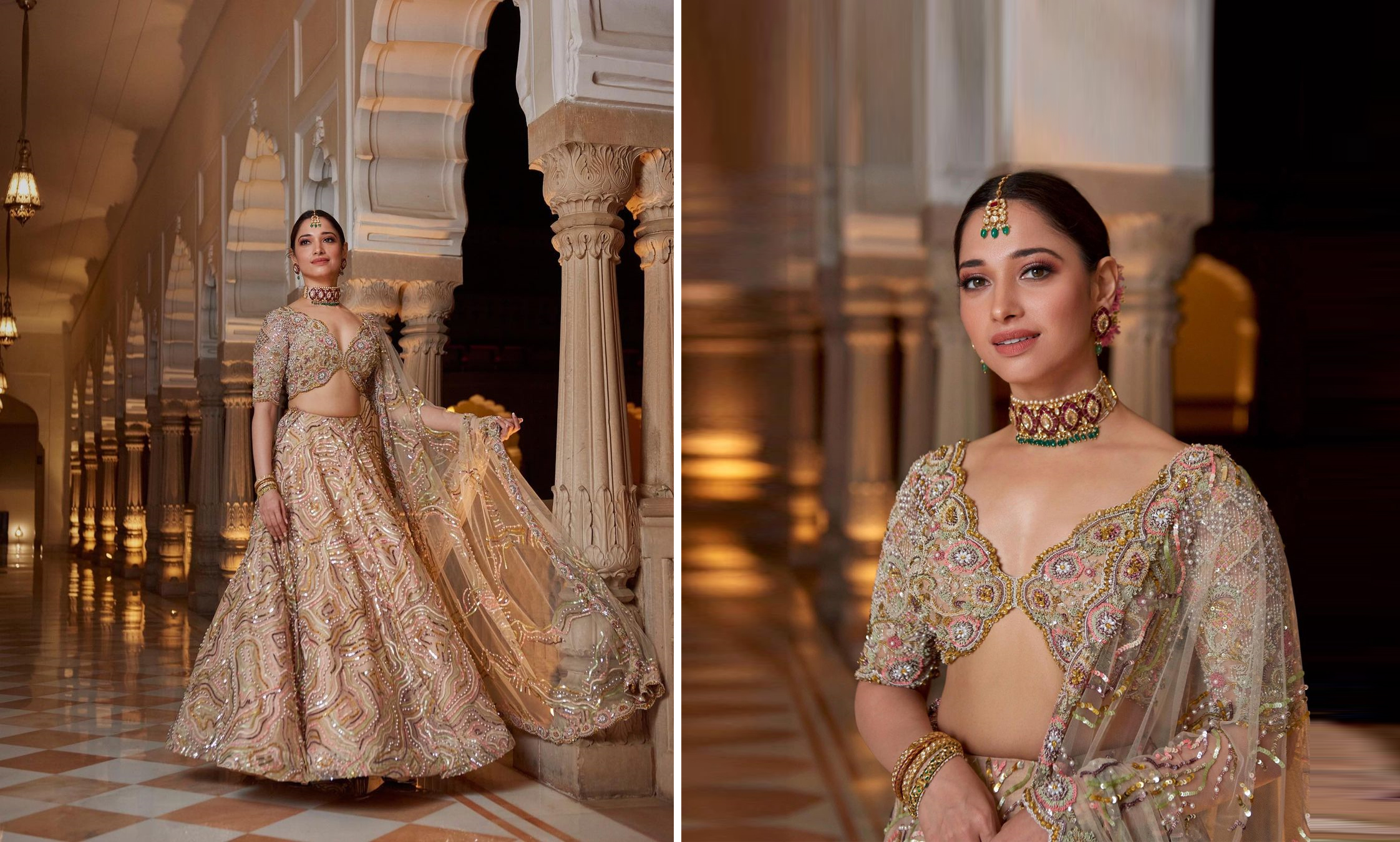 Tamanna Bhatia dazzles at blogger Hanna S Khan's wedding in a custom  lehenga | WeddingSutra