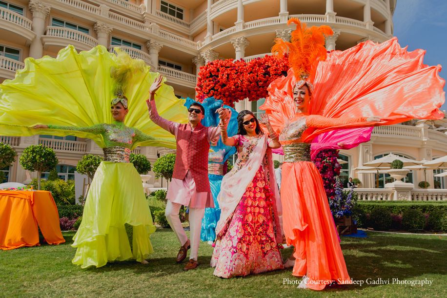 Aneri and Kashyap's boho mehndi unfolded with a swirl of colors at Emerald Kempinski, Dubai