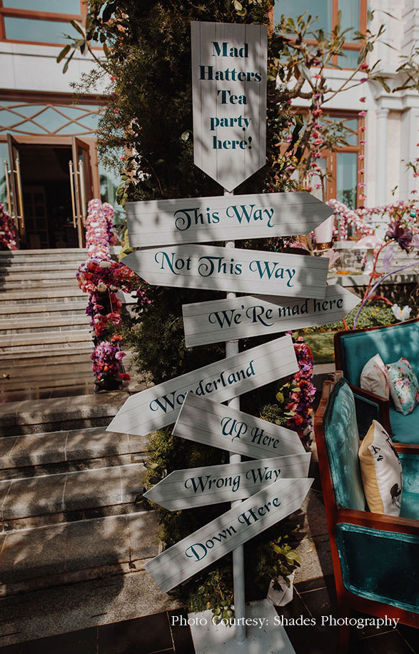 Enter the enchanting world of Alice in Wonderland with this couple's  mesmerizing mehendi decor - WeddingSutra