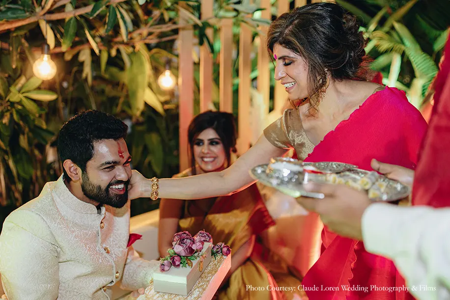 intimate home-based engagement ceremony