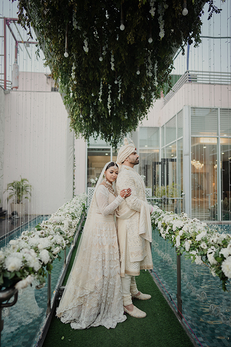 This Qatar-based couple’s Delhi wedding saw a confluence of enchanting moments and tender traditions