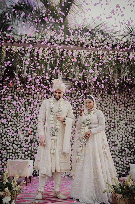 This Qatar-based couple’s Delhi wedding saw a confluence of enchanting moments and tender traditions