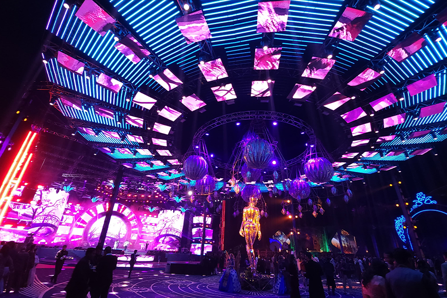 Witness a Techno-Ethereal Universe come alive in this larger-than-life Sangeet!