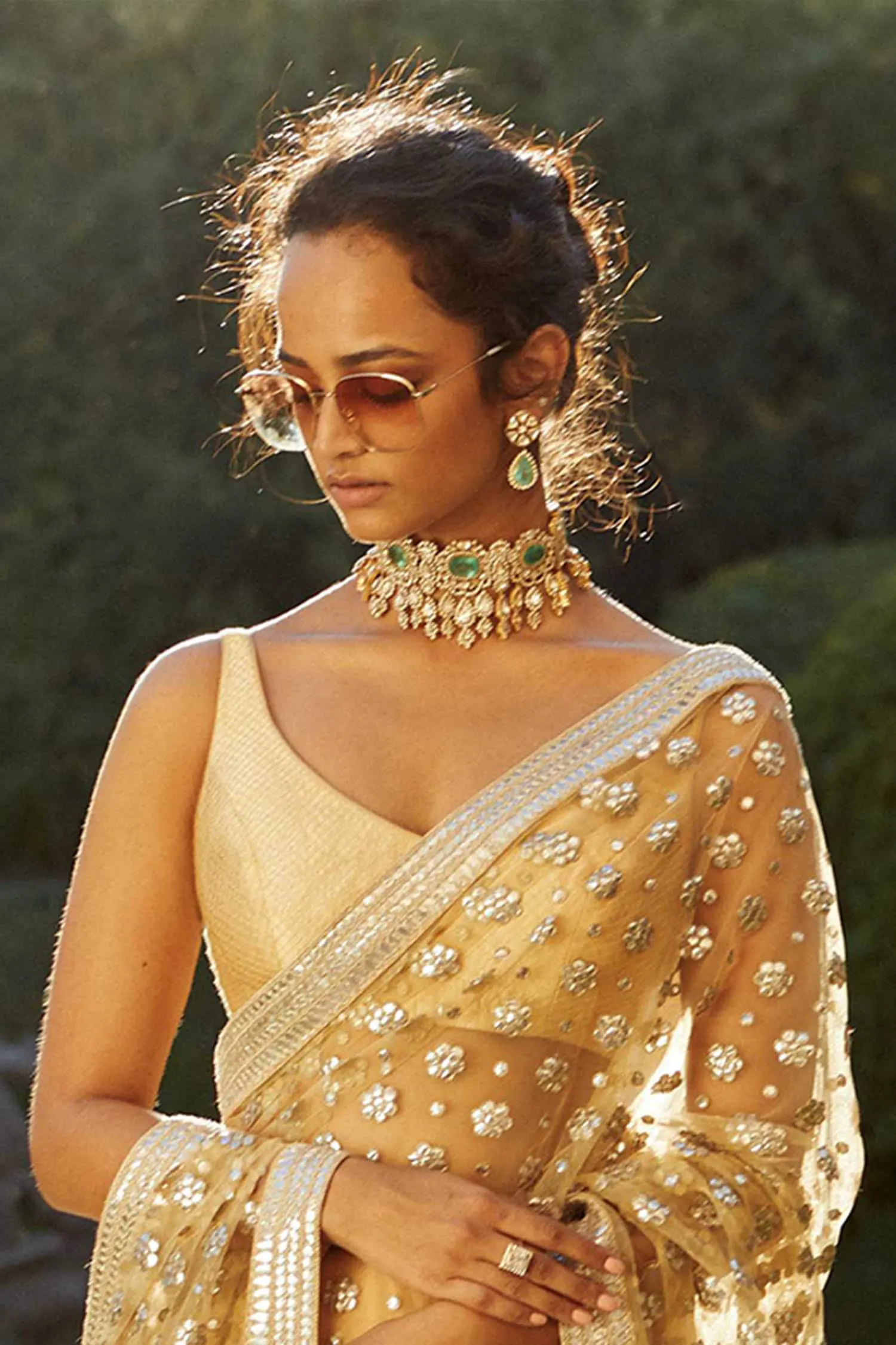 Embroidered Tulle Saree by Sabyasachi