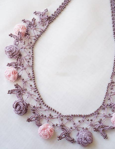 Crochet jewellery - Bridal Floral Jewelry