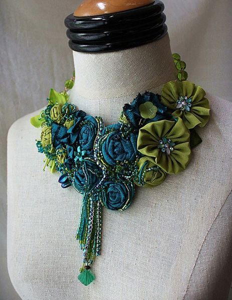 fabric jewellery - Bridal Floral Jewelry