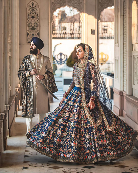 Sikh Wedding Coordinated Couple Looks