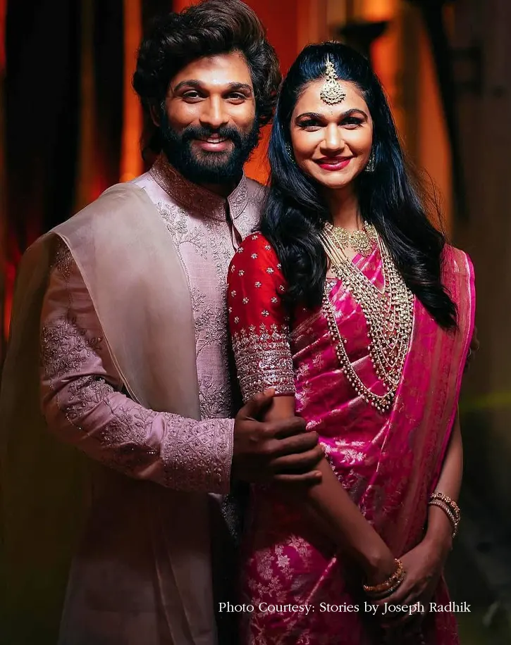 Allu Arjun and his wife at Niharika and Chaitanya's Wedding