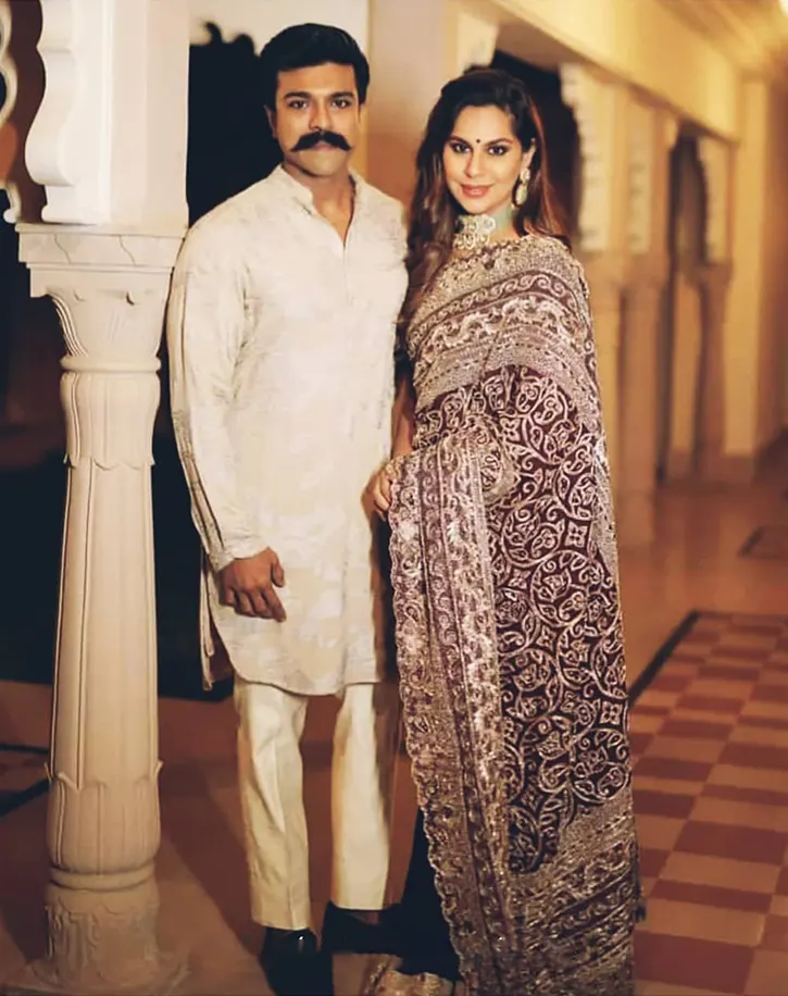 Ramcharan and his wife at Niharika and Chaitanya's Wedding