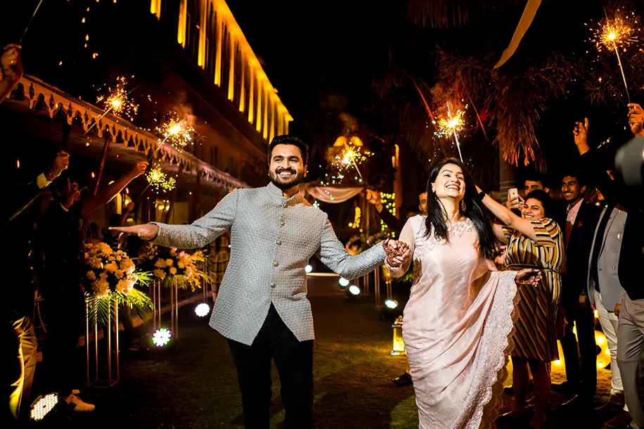 Couple entry for the welcome dinner