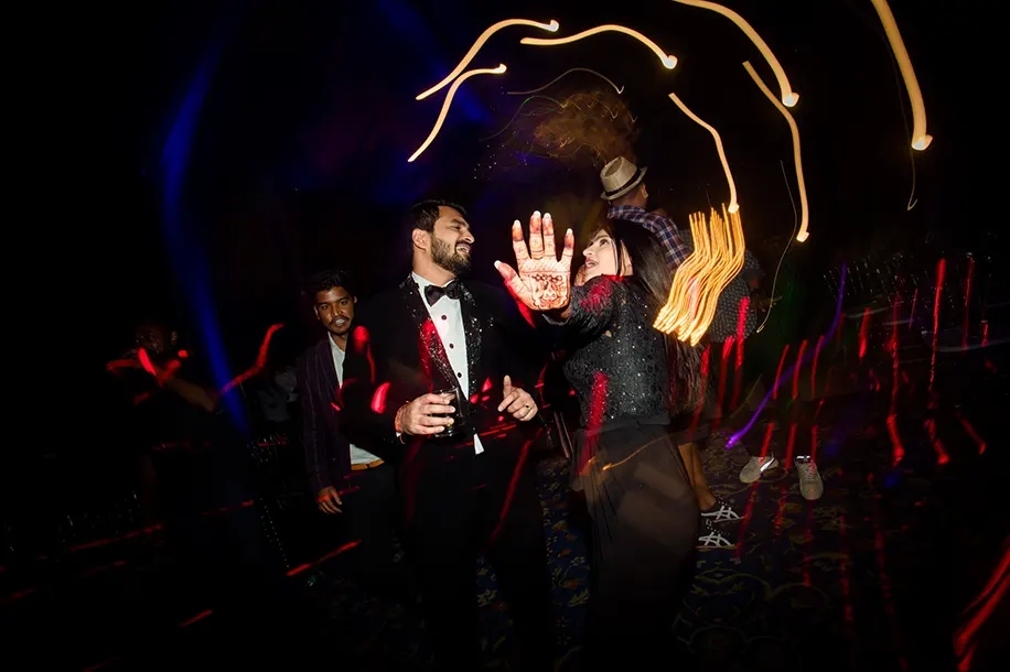 Couple performing in balck outfit for the After party