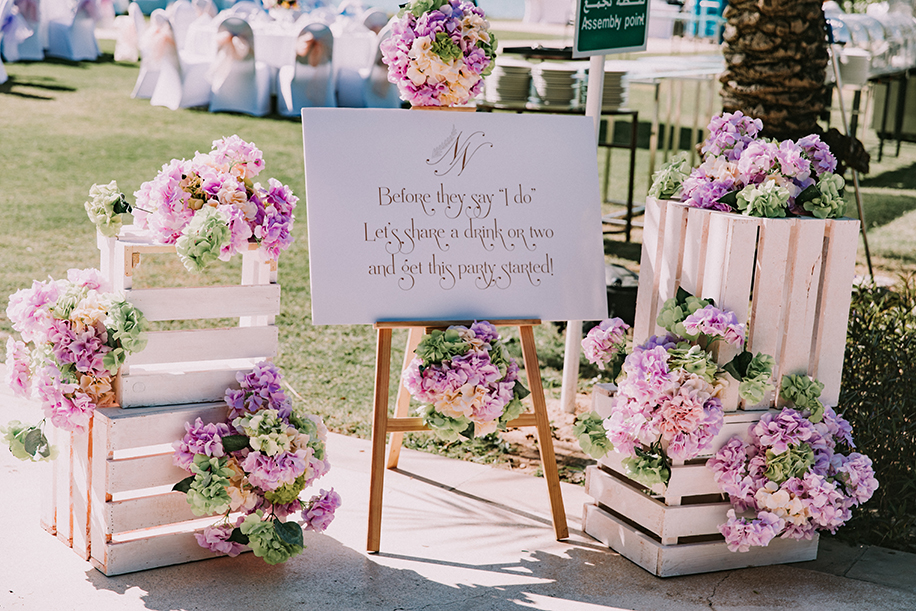 White and Purple floral decor for brunch at abu dhabi White and Purple floral decor for brunch at abu dhabi
