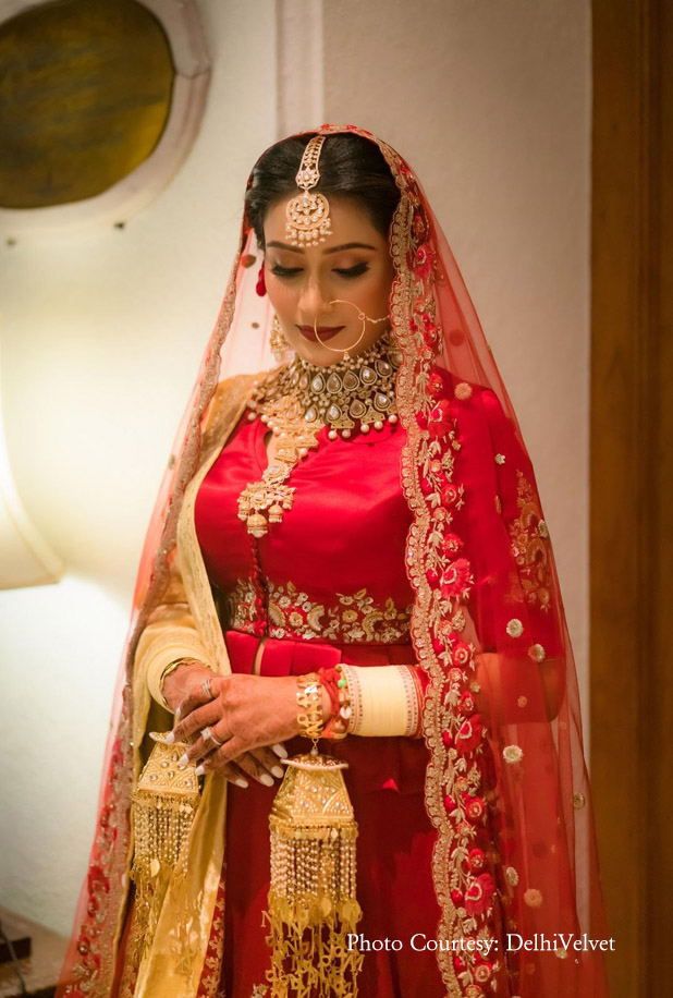 Red lehenga