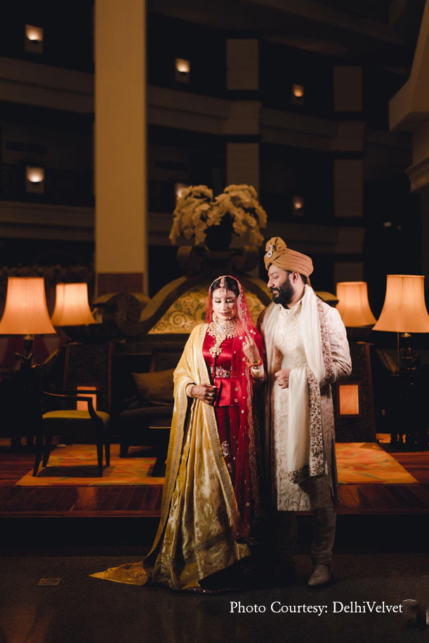 Red Lehenga and White Sherwani