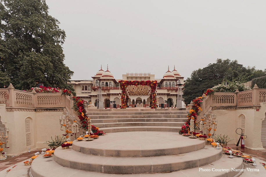 Saudamini and Rushabh Shah, Rambagh Palace, Jaipur