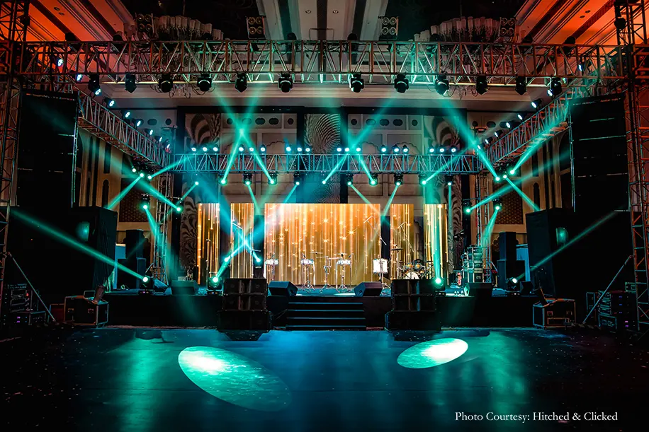 LED sangeet decor in the grand ballroom