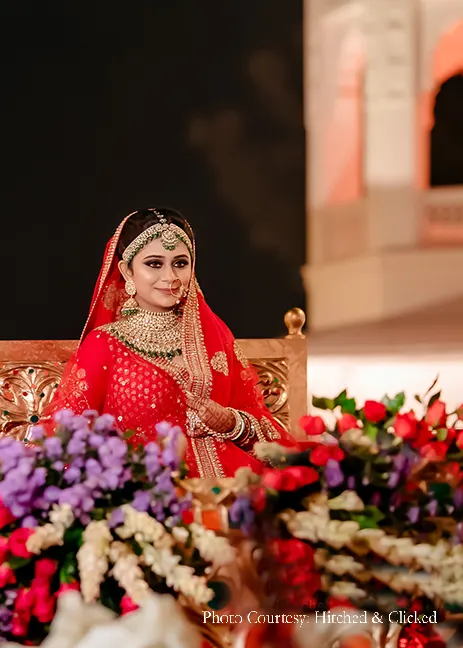 Bridal entry under phoolon ki chadar