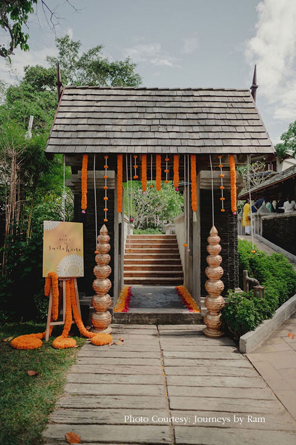 Traditional Haldi entrance Decor