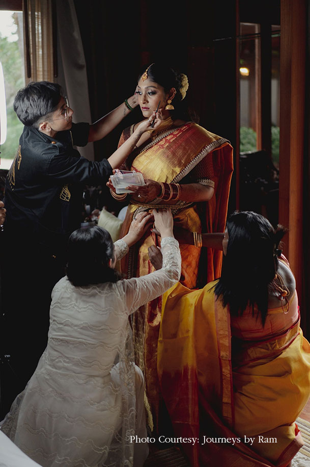 Bride getting ready