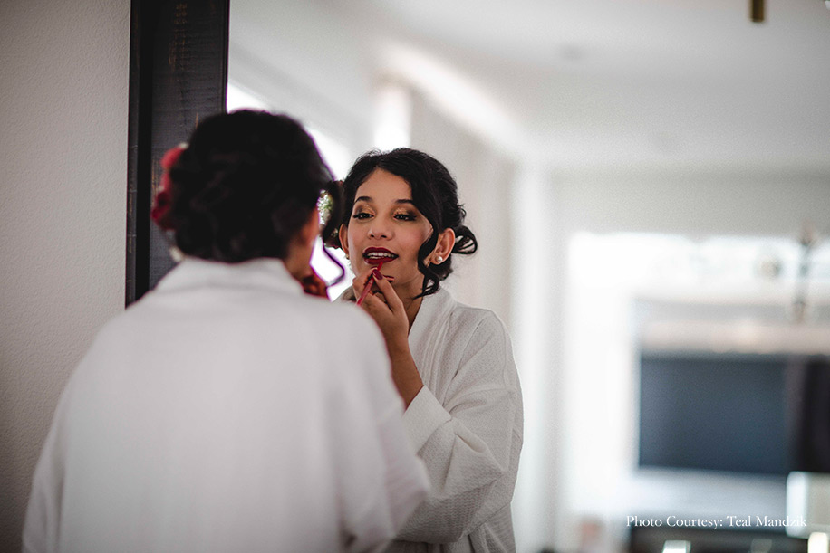 Bride getting ready for the wedding