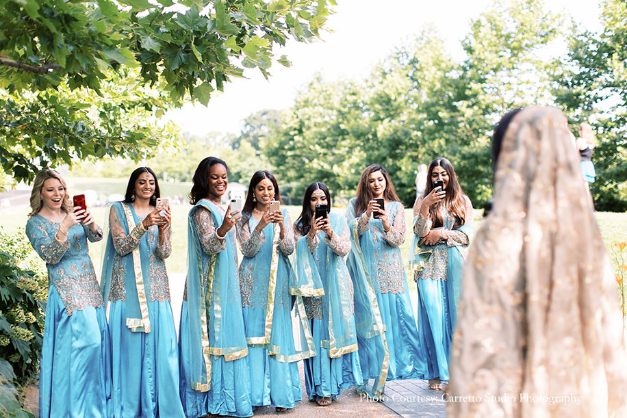 Blue bridesmaids outfit
