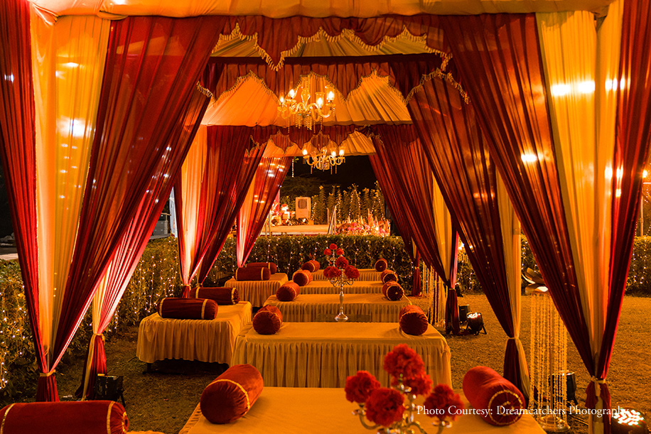 Red and Gold Reception Decor