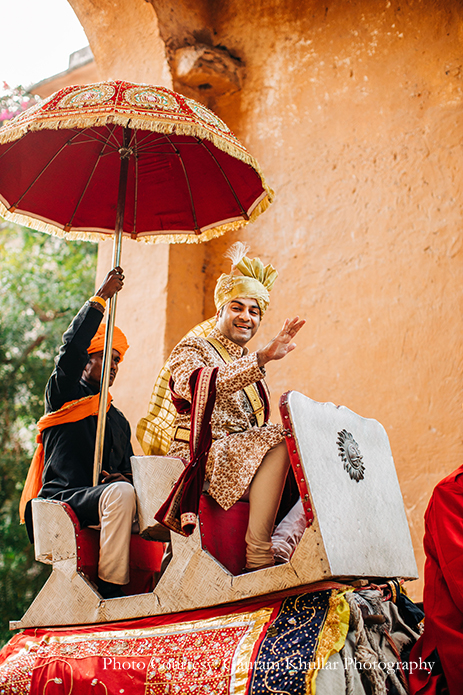 Groom's entry at Samode Palace, Jaipur