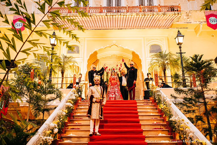Bride entry at Samode Palace, Jaipur