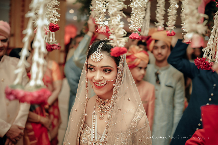 Bride's entry under phoolon ki chadar Bride's entry under phoolon ki chadar