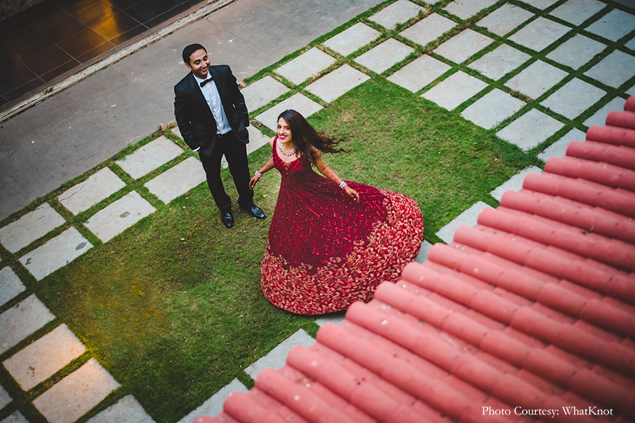 Bride wearing Neeta Lulla gown and the dashing groom wore a black Tuxedo for sangeet