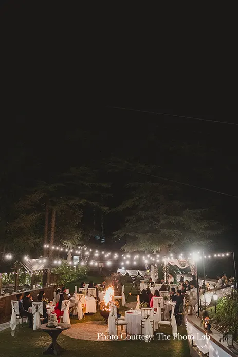 White wedding reception at Mussoorie