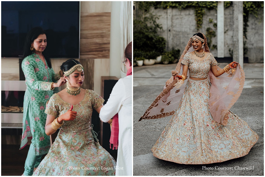 Bride twirling in stunning lehenga by Shyamal and Bhumika with jewelry by Sabyasachi jewelry Bride twirling in stunning lehenga by Shyamal and Bhumika with jewelry by Sabyasachi jewelry