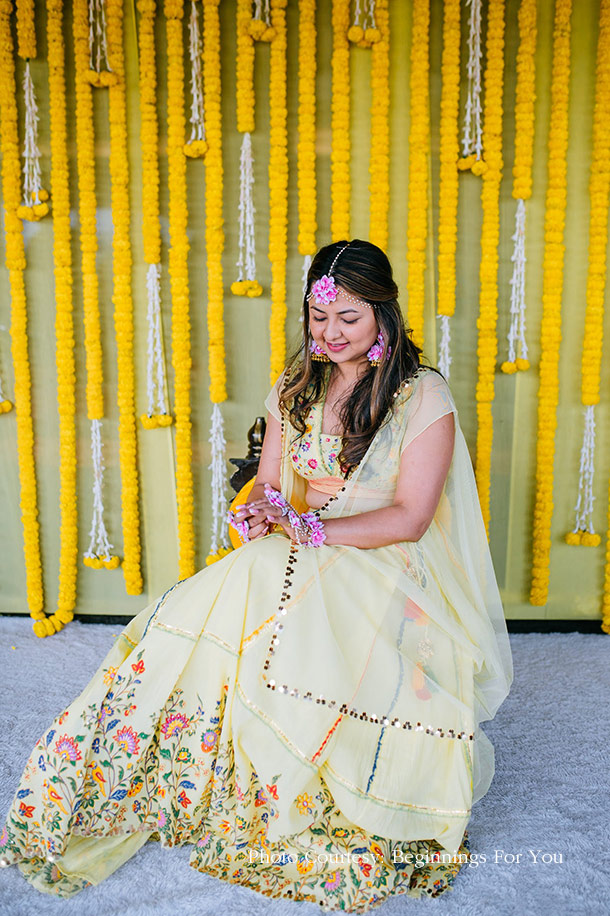 Lemon Yellow skirt for Haldi