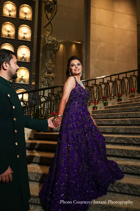 purple gown for the sangeet