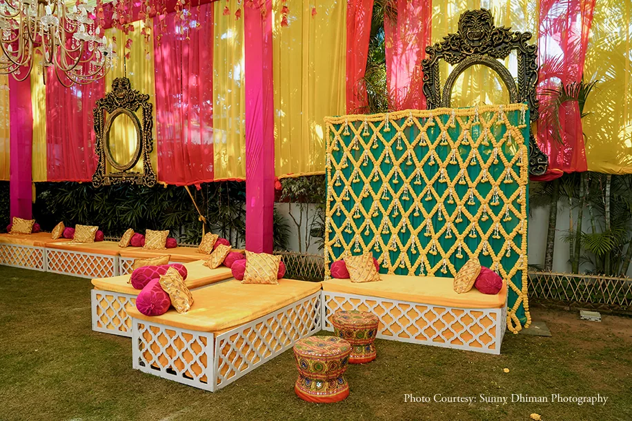 pink and yellow Mehndi Decor