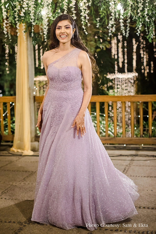 lilac gown for reception