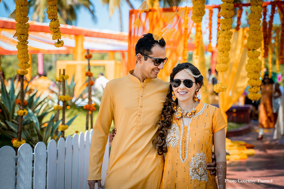Couple in haldi outfilts