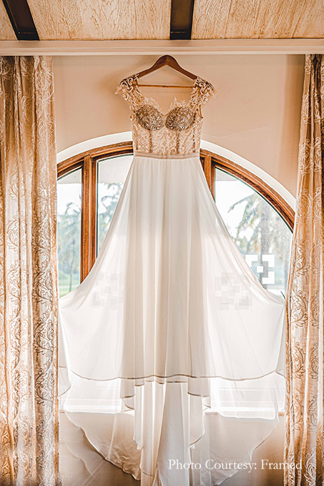 White wedding gown