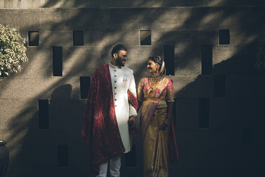Kartik, however, changed into a sherwani which was paired with a regal drape