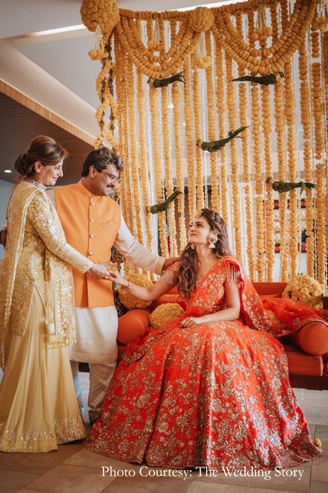 Dolly J orange lehenga