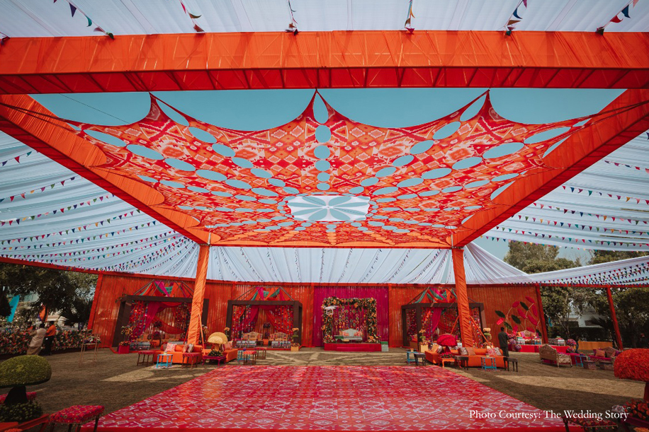 Colorful mehendi decor at udaipur