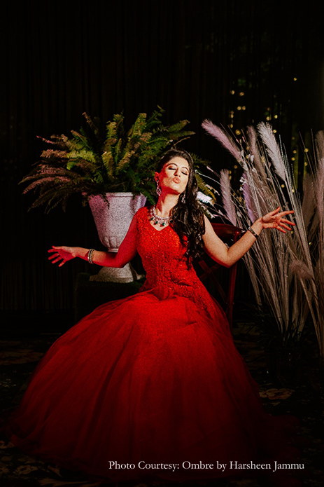 Red gown for cocktail