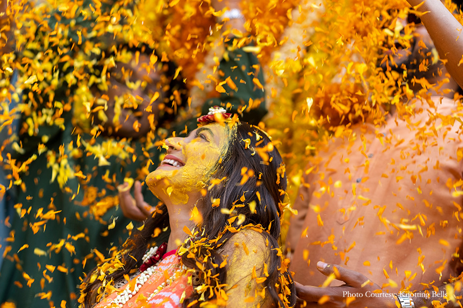 Haldi ceremony with marigold decor in goa