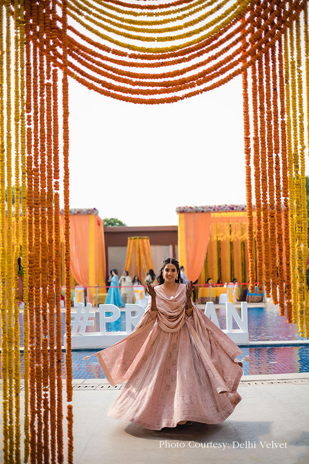 Pastel Lehenga for Mehndi