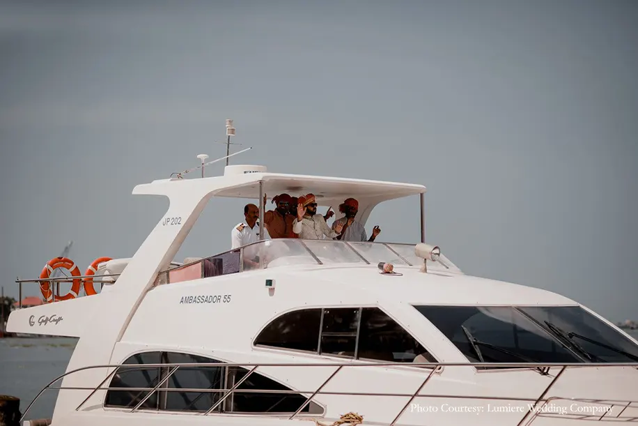 Groom entry on yacht